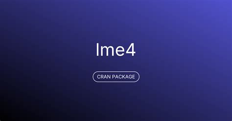 CRAN: Package lme4 .
